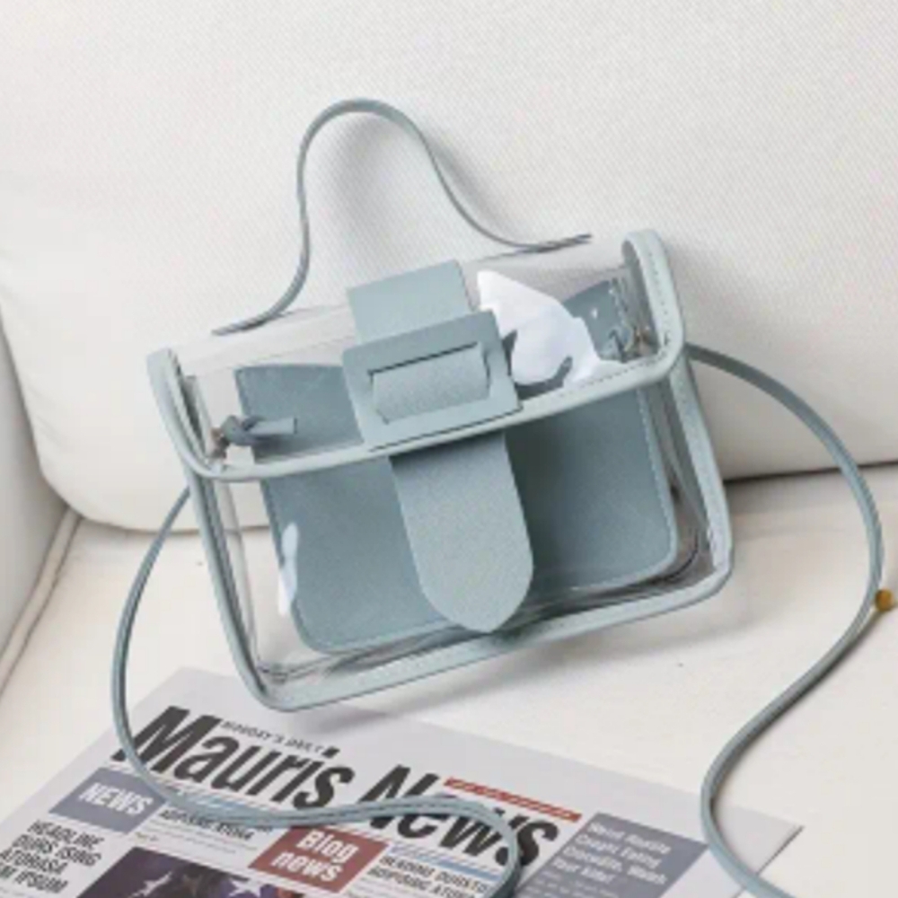 Trendy Transparent Mint Green Mini Crossbody Bag